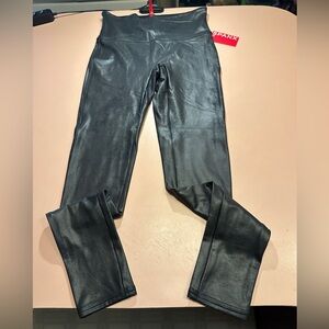 NWT SPANX Black Faux Leather Leggings